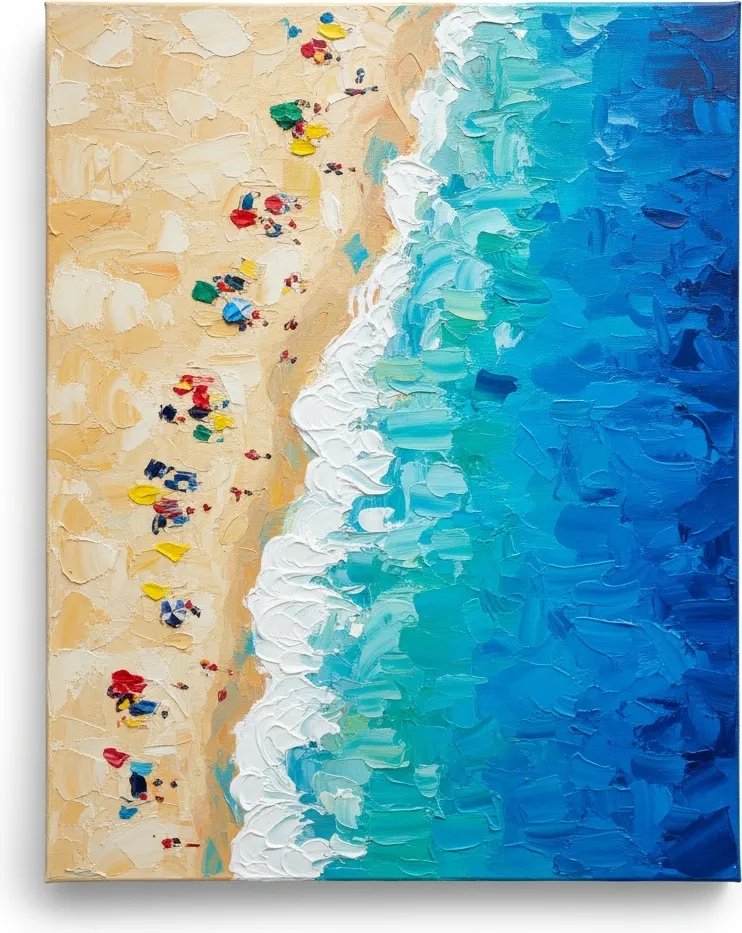 Ethereal Shoreline: A Sculptural Study Of Azure Tides And Golden Sands — Christian Noiret