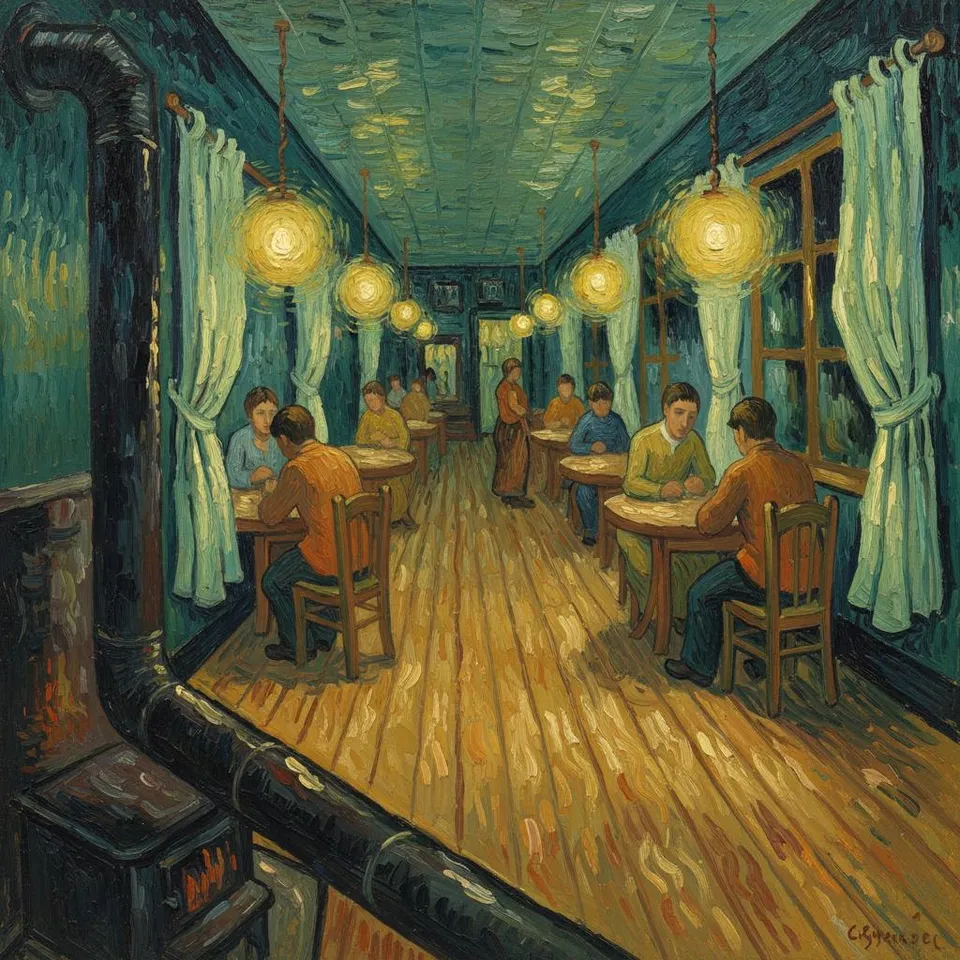 Nocturnal Sanctuary In Ochre And Indigo — Marc Duvallier