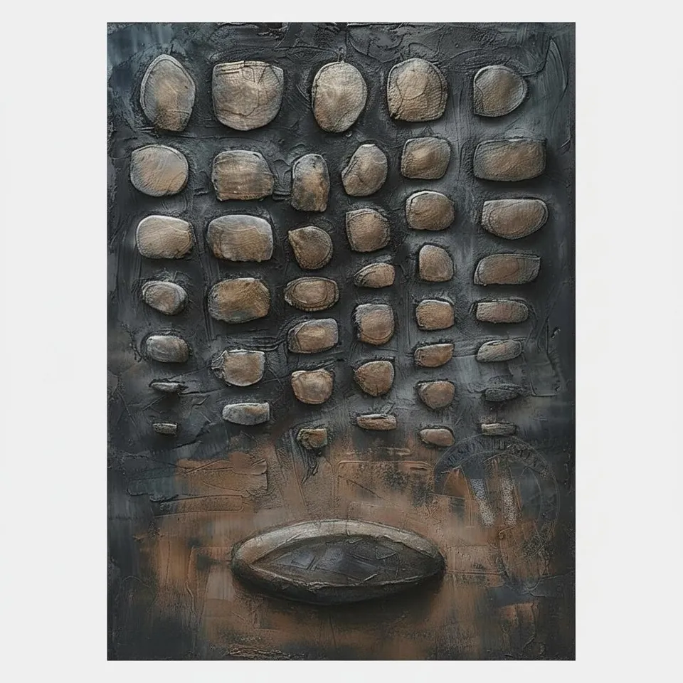 Monolithic Echoes Of Earthly Shadows In Sculptural Bronze And Charcoal Relief — David Moreau