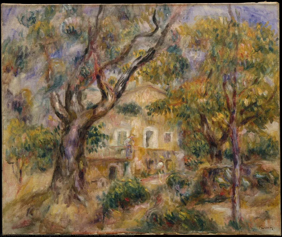 Woman In The Garden At Collettes — Пьер-огюст Ренуар