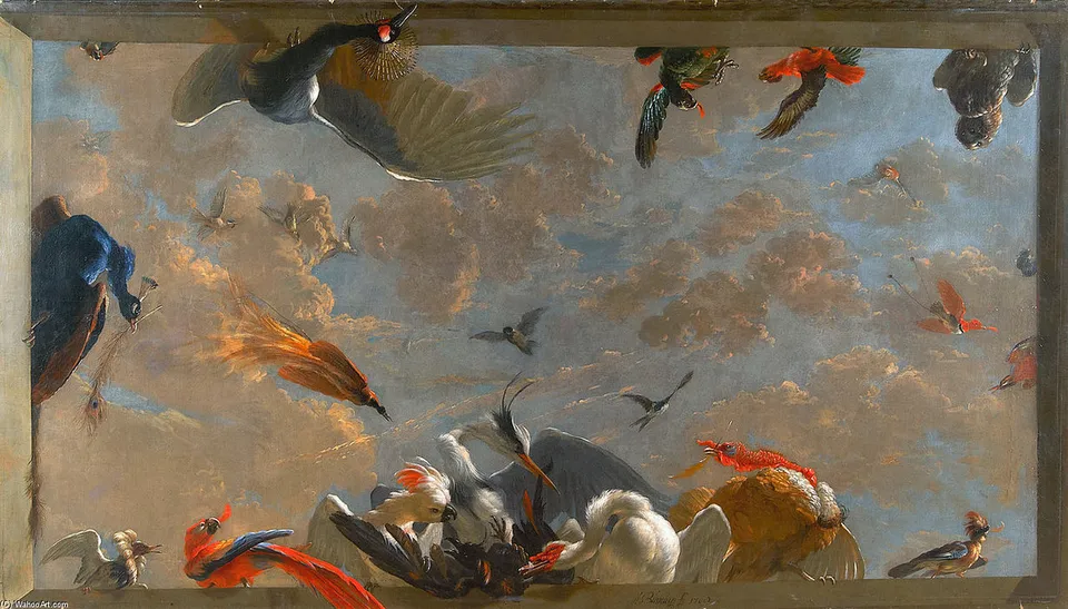 Ceiling Piece With Birds — Abraham Bisschop