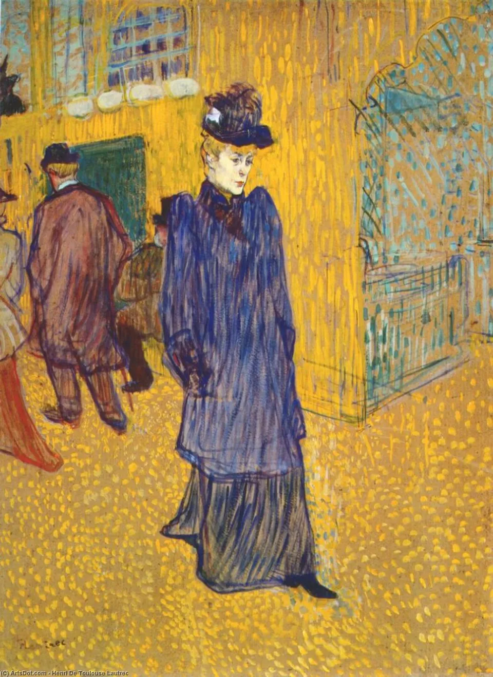 Jane Avril Leaving The Moulin Rouge — Comte Henri Marie Raymond De Toulouse-lautrec-monfa