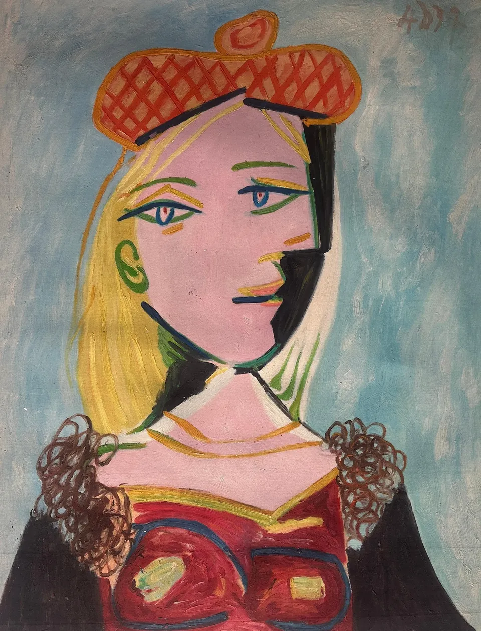 Femme Au Béret Orange Et Au Col De Fourrure (woman With Orange Beret And Fur Collar) - Pablo Picasso — Пабло Пикассо