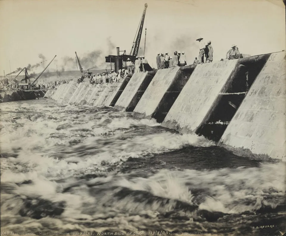 Aswan Dam Under Construction: North Side Of Dam — Marie-georges-jean Méliès