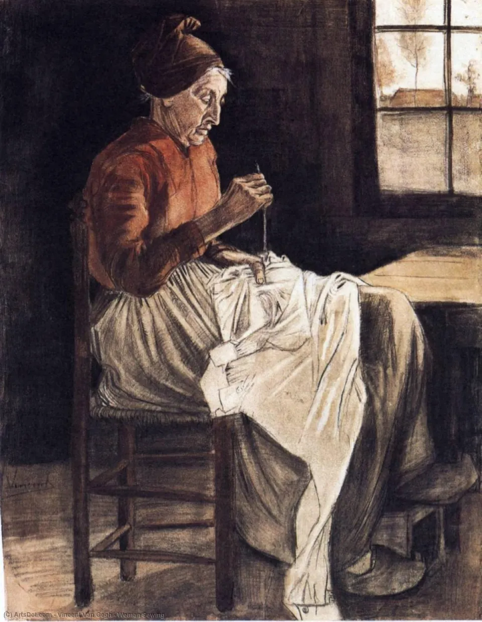 Женщина, Шторящая — Vincent Willem Van Gogh