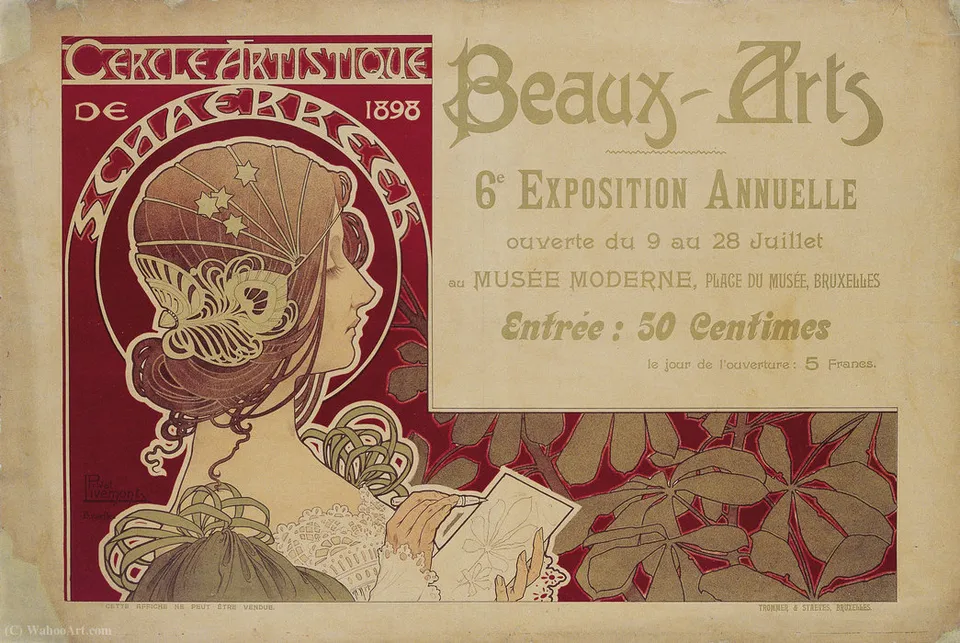 'cercle Artistique De Schaerbeek', (59 X 87 Cm) (1898) — Henri Privat-livemont