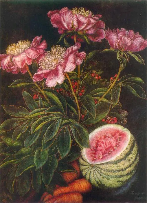 Still Life ''watermelon, Carrots, Flowers'' — Катерина Васильевна Билокур