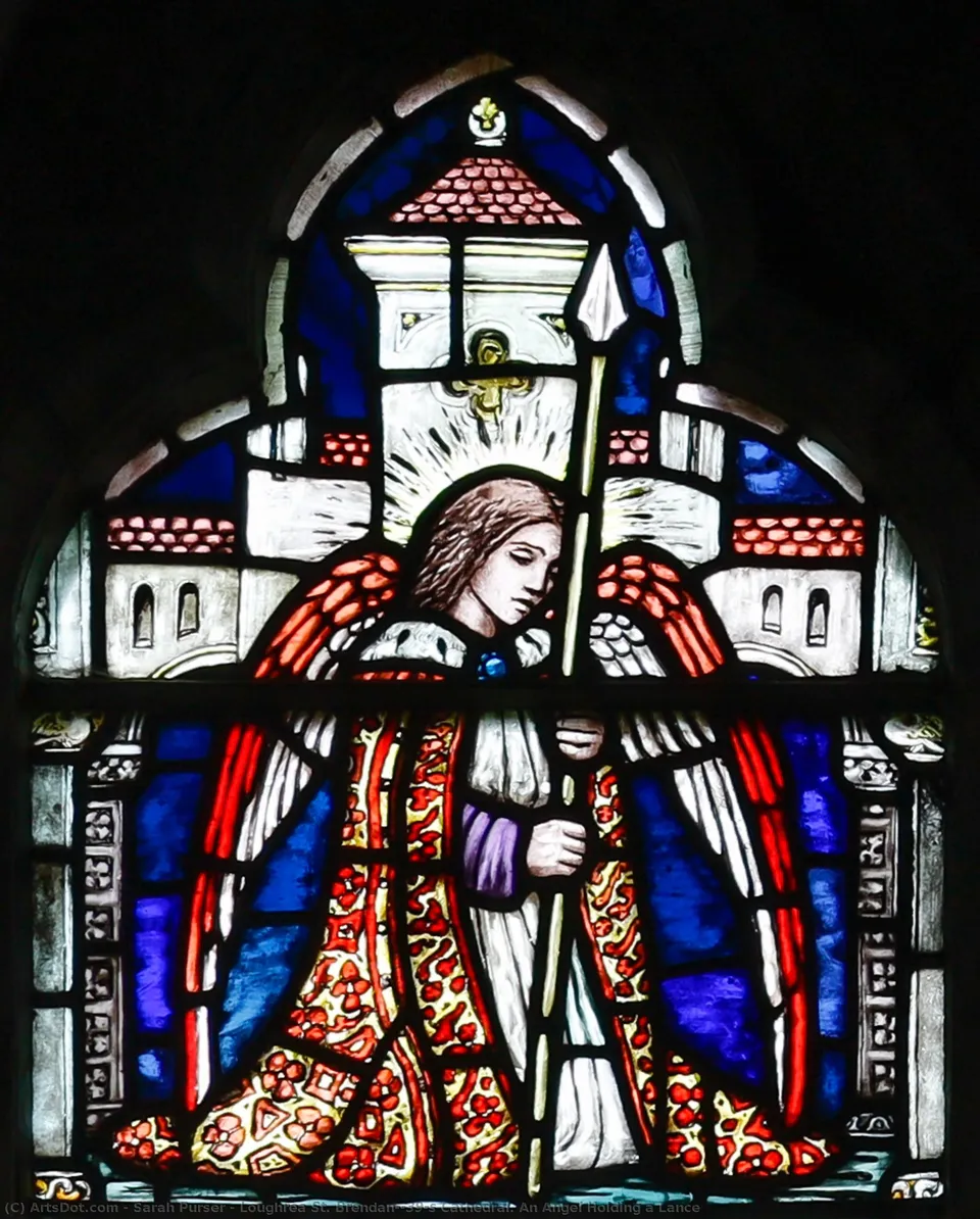 Loughrea St. Brendan's Cathedral. An Angel Holding A Lance — Sarah Purser