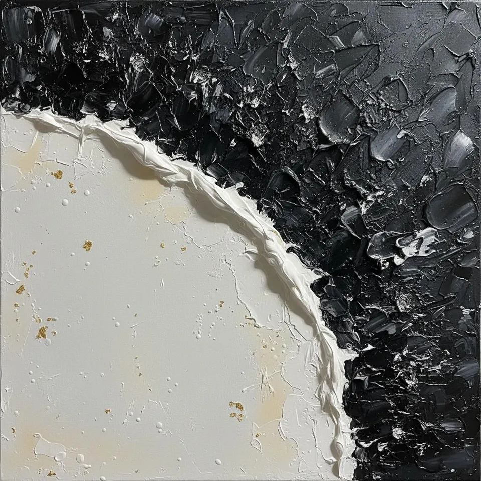 Celestial Fracture: A Monumental Study Of Luminous Gold And Textured Void — David Moreau