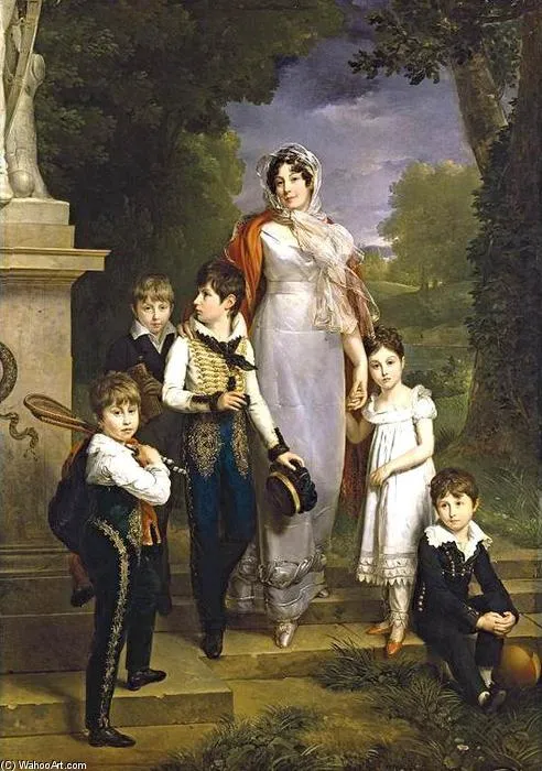 Portrait Of Maréchale Lannes, Duchesse De Montebello With Her Children — Marguerite Gérard