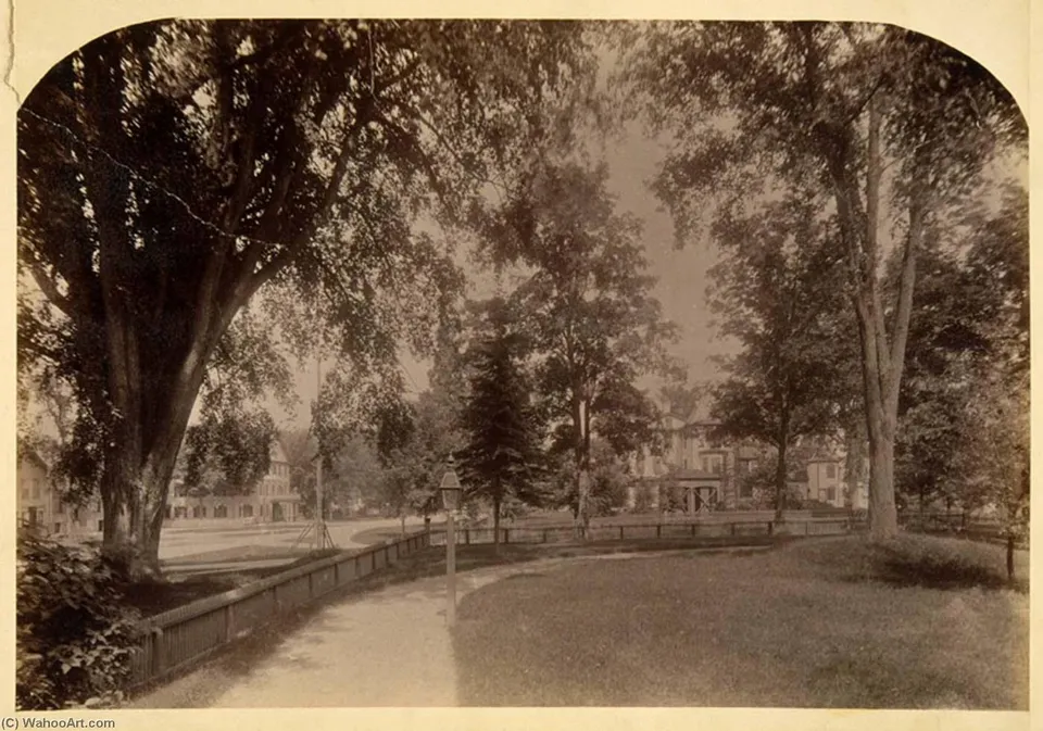 Eagle Hotel And Mansion House, From The Album Views Of Charlestown,new Hampshire — Gotthelf Pach
