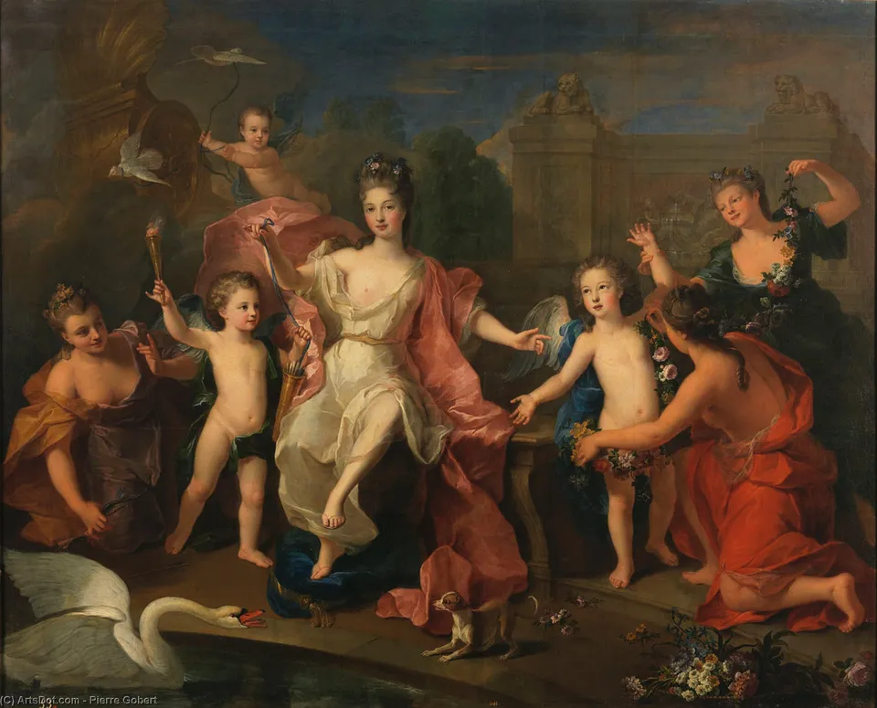 Mary Adelaide Of Savoy, Duchess Of Burgundy With Their Children — Pierre Gobert