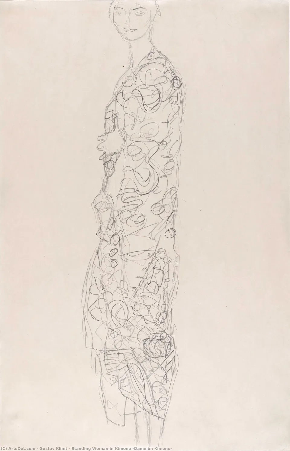 Standing Woman In Kimono (dame Im Kimono) — Густав Климт
