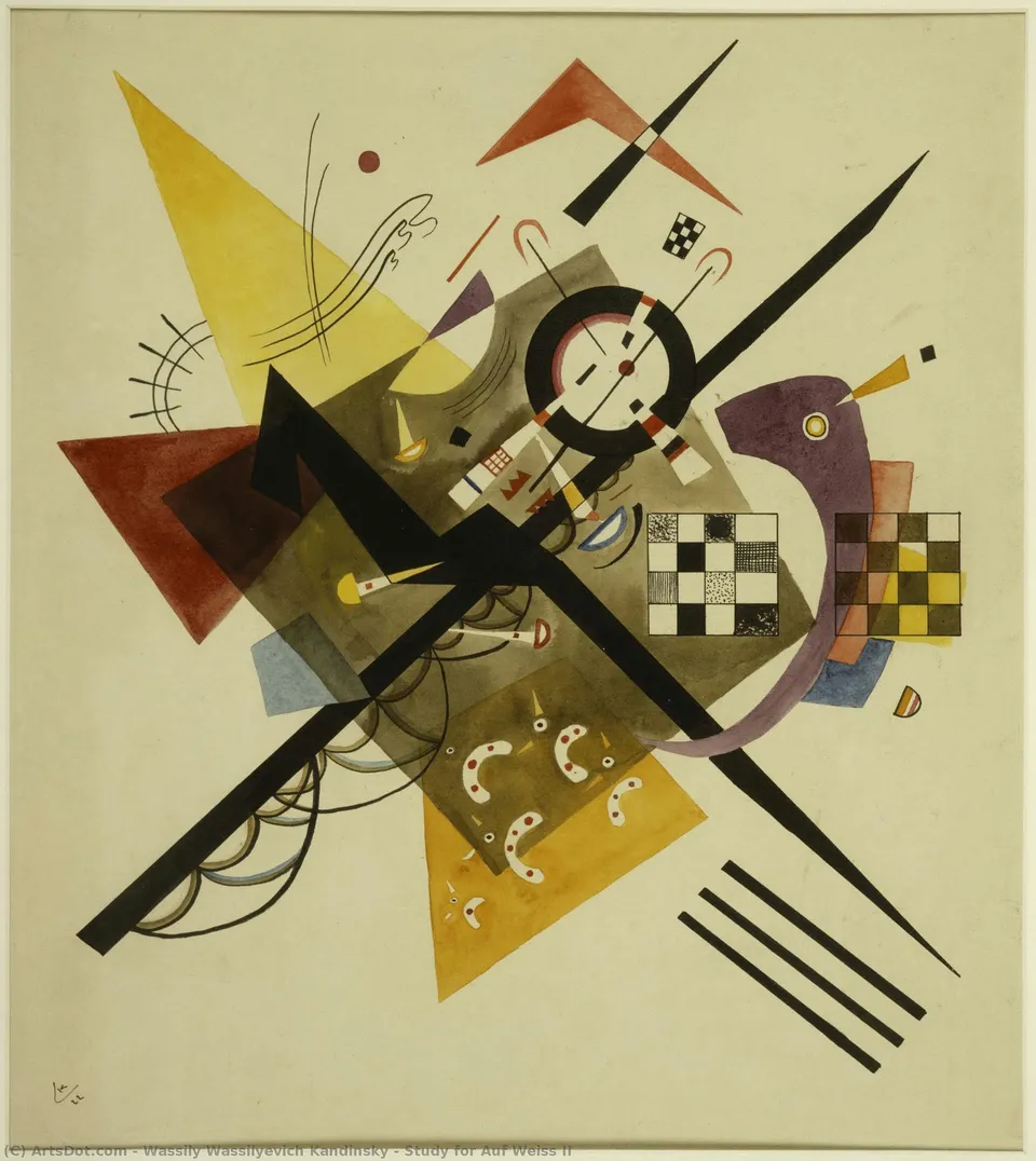 Этюд К «на Белом Ii» — Wassily Wassilyevich Kandinsky
