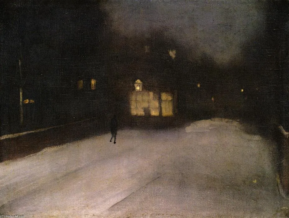 Nocturne In Grey And Gold: Chelsea Snow — Уистлер