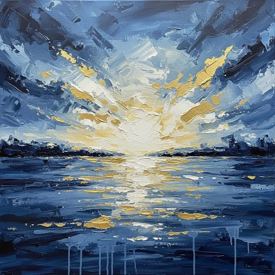 Luminescent Zenith: A Singular Burst Of Gilded Light And Midnight Depths — Christian Noiret