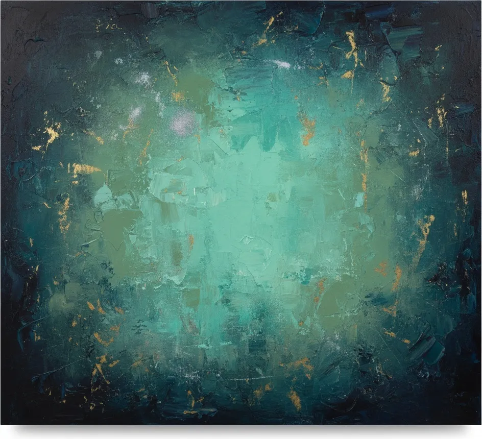 Luminous Fragments Of Seafoam Radiance Amidst A Deep Midnight Teal Abyss — David Moreau