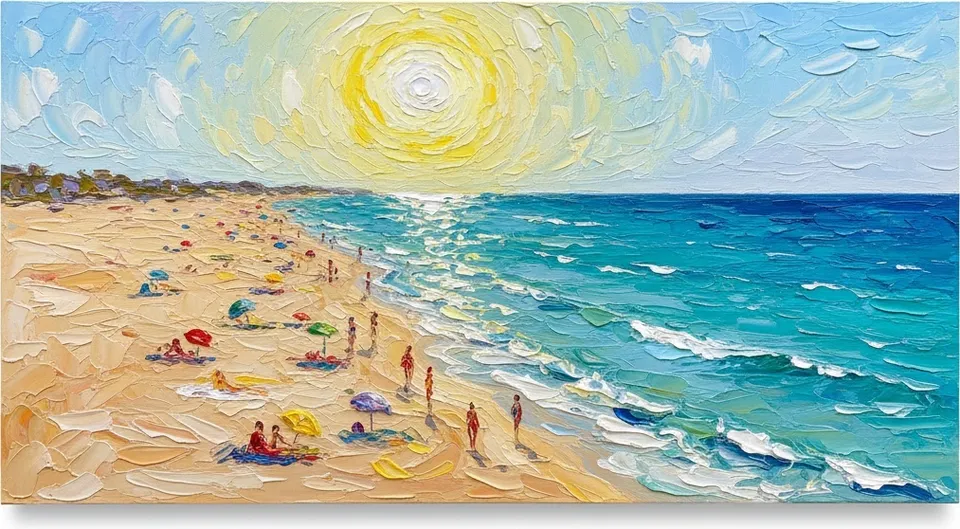 Radiant Solstice: An Impasto Panorama Of Luminous Tides And Summer Serenity — Christian Noiret