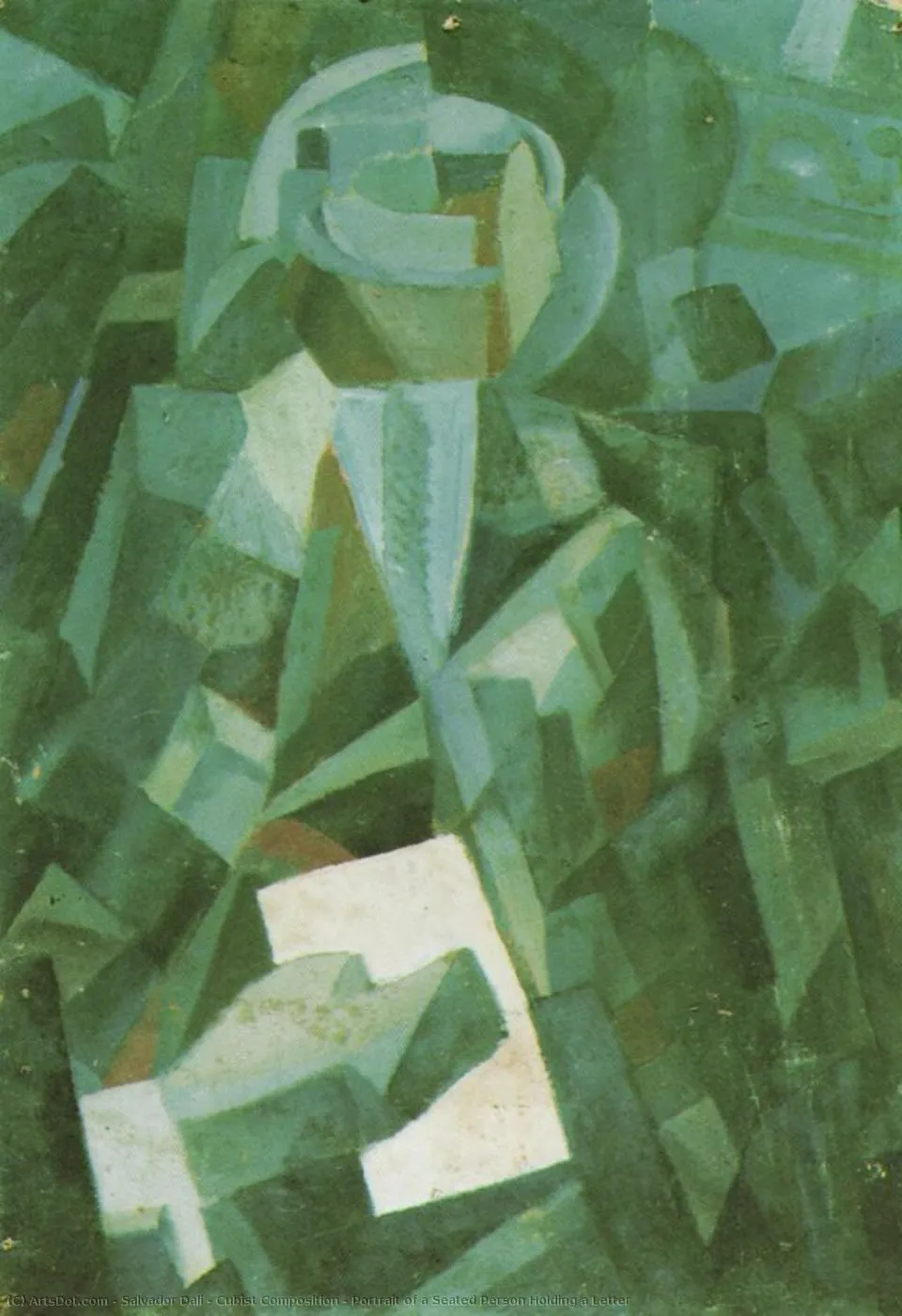 Cubist Composition - Portrait Of A Seated Person Holding A Letter — Сальвадор Дали