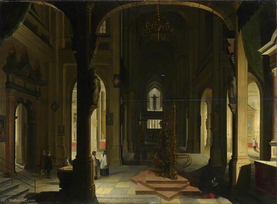 Interior Of A Church At Night — Hendrick Van The Younger Steenwyck