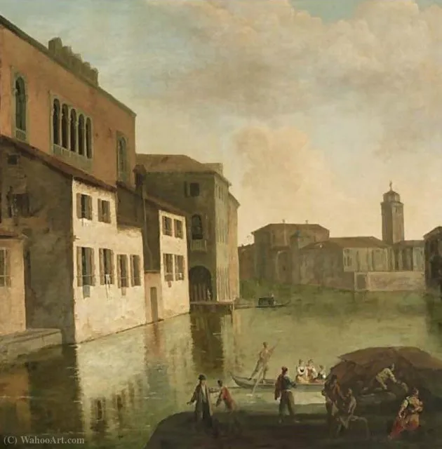 Venice, A View Of The Fondaco Dei Turchi, The Canal Of The Canareggio With The Church And Campanile Of San Geremia In The Distance — Johan Richter (giovanni Richter)
