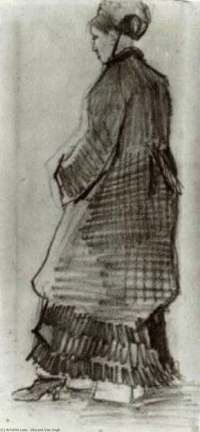 Woman With Hat, Coat And Pleated Dress — Vincent Willem Van Gogh