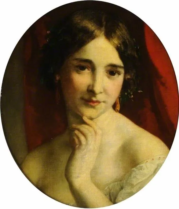 Head Of A Girl With Roses — Karoly Brocky (charles Brocky)