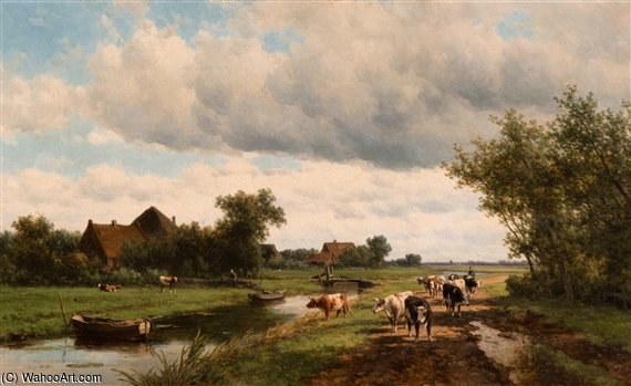 Landscape By The Zomervaart Canal Near Haarlem — Willem Vester