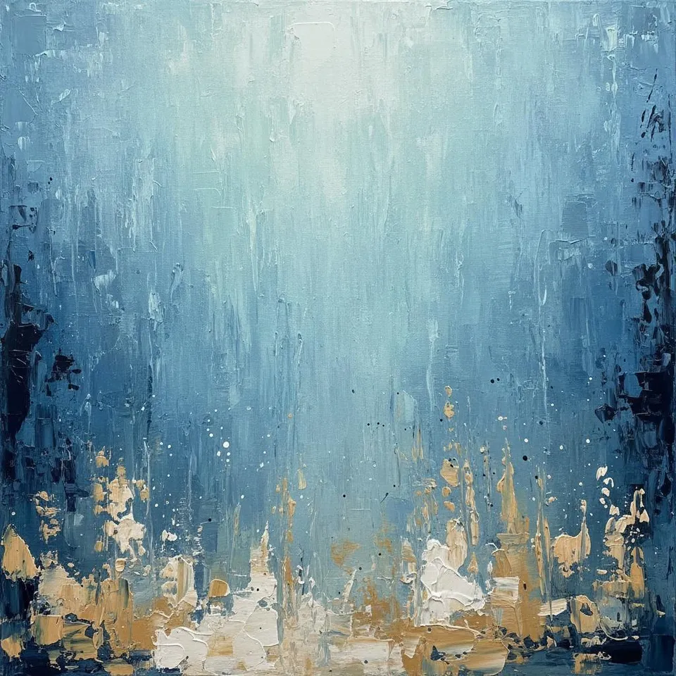 Ethereal Descent: A Singular Study Of Luminous Blue And Gilded Earthly Depths — Christian Noiret