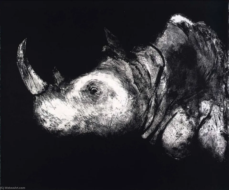 (a Bestiary, Portfolio) Rhinocerus — Aubrey Schwartz