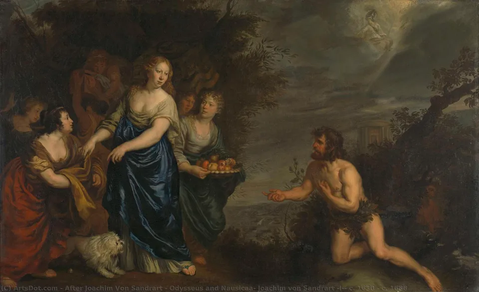 Odysseus And Nausicaa, Joachim Von Sandrart (i), C. 1630 - C. 1688 — After Joachim Von Sandrart