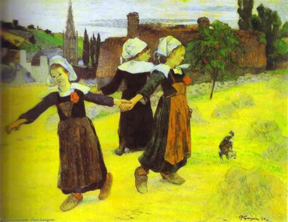 Breton Girls Dancing, Pont-aven — Гоген