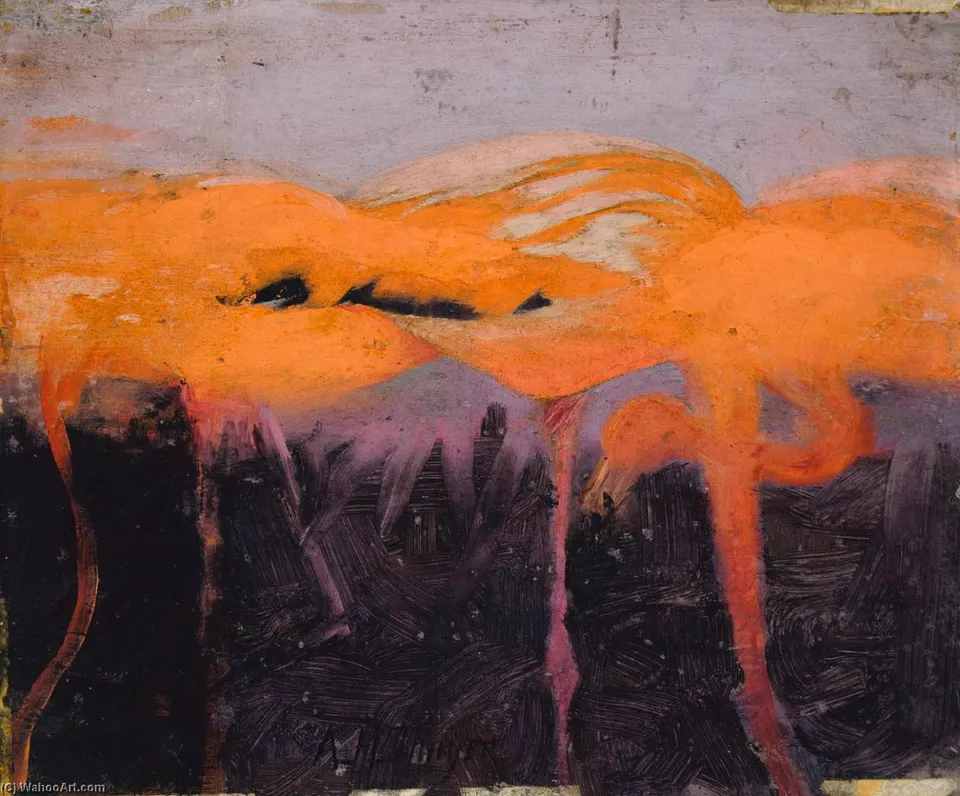 Red Flamingoes, Study For Book Concealing Coloration In The Animal Kingdom — А́бботт Хендерсон Тейер
