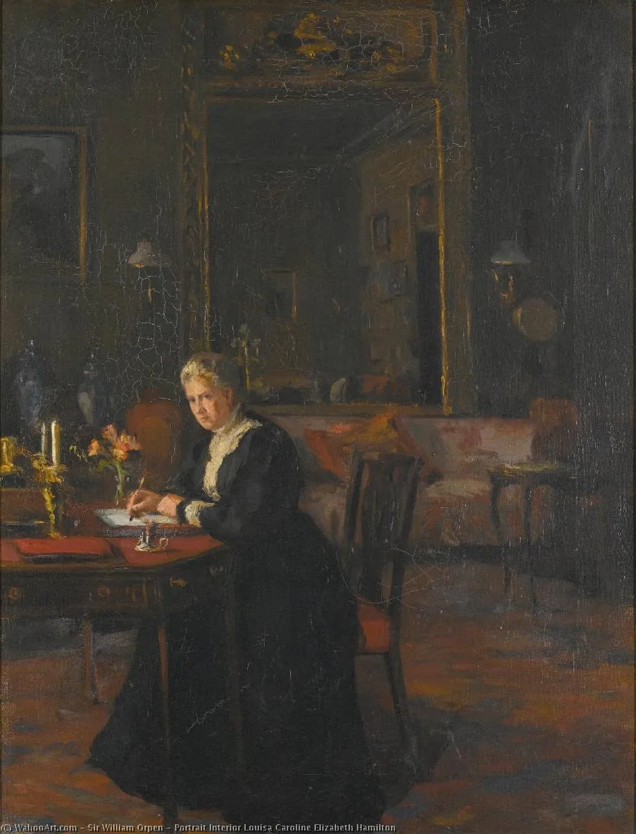 Portrait Interior Louisa Caroline Elizabeth Hamilton — ウィリアム・オルペン