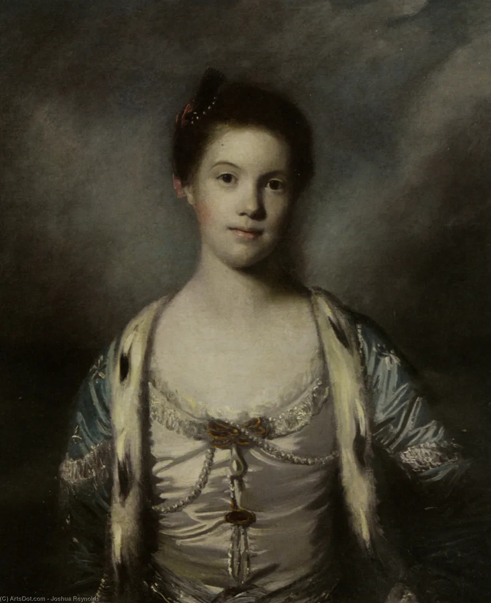 Portrait Of Bridget Moris In A White Silk Dress — Рейнольдс