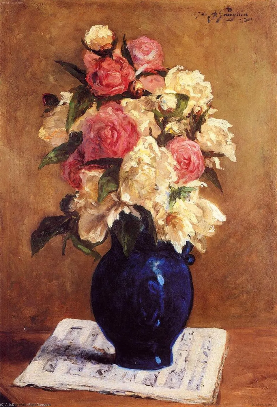 Boquet Of Peonies On A Musical Score — Гоген