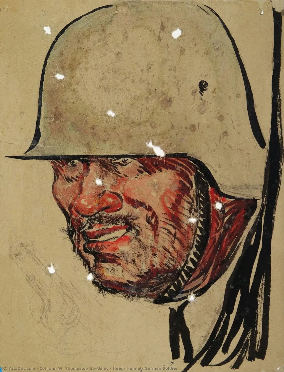 Head, Helmet, German Soldier — Col John W. Thomason, Jr., Usmc