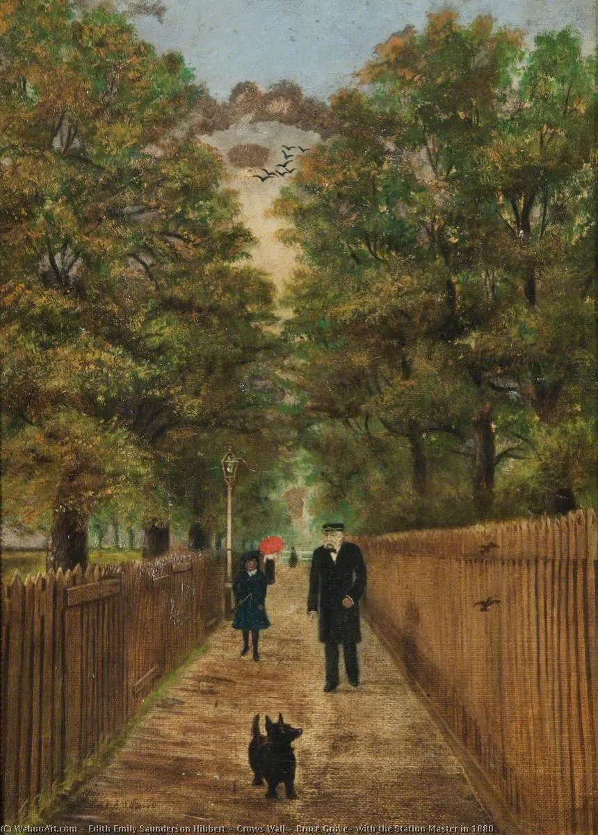 Crows Walk, Bruce Grove, With The Station Master In 1880 — Edith Emily Saunderson Hibbert