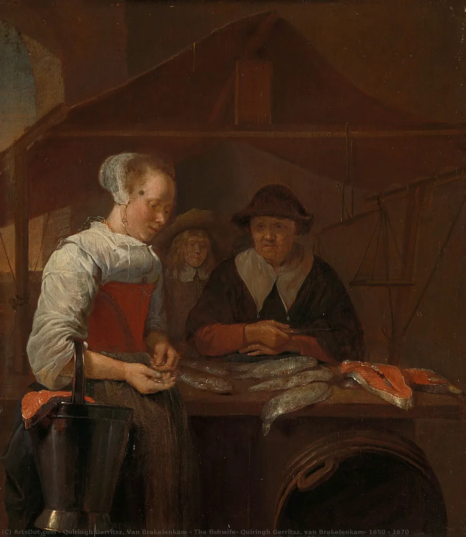 The Fishwife, Quiringh Gerritsz. Van Brekelenkam, 1650 - 1670 — Куаринг Герритс Ван Брекеленкам