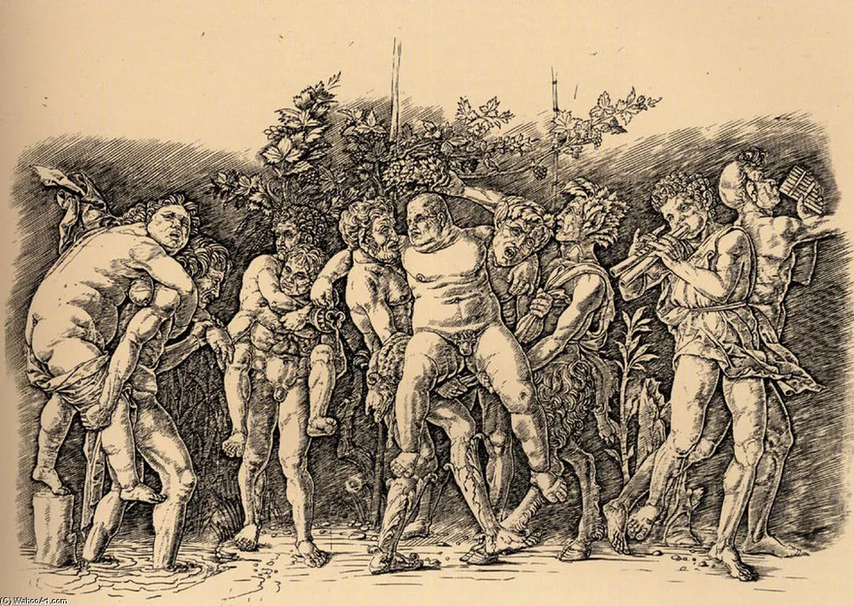 Bacchanal With Silenus — Андреа Мантенья