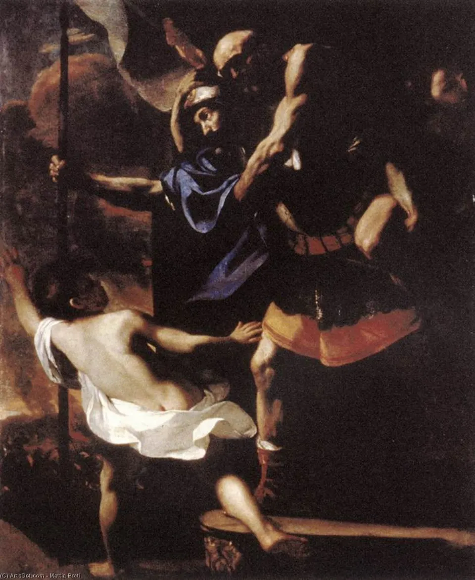 Aeneas, Anchises And Ascanius Fleeing Troy — Маттиа Прети