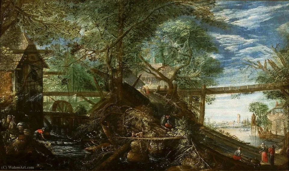 Landscape With A Mill And A River. — Pieter Stevens