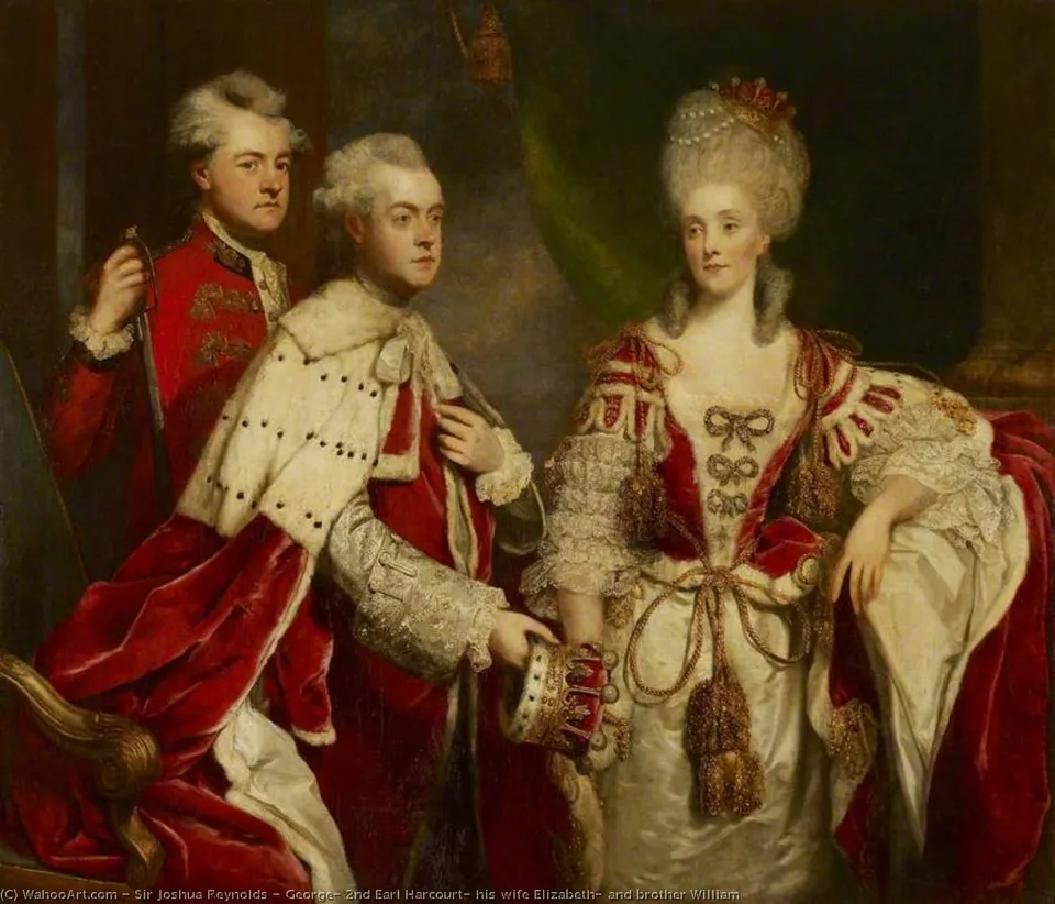 George, 2nd Earl Harcourt, His Wife Elizabeth, And Brother William — Рейнольдс