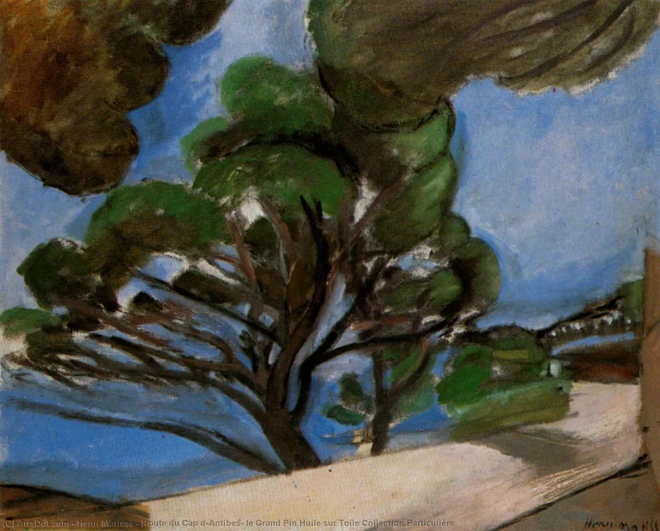 Route Du Cap D'antibes, Le Grand Pin Huile Sur Toile Collection Particulière — Матисс