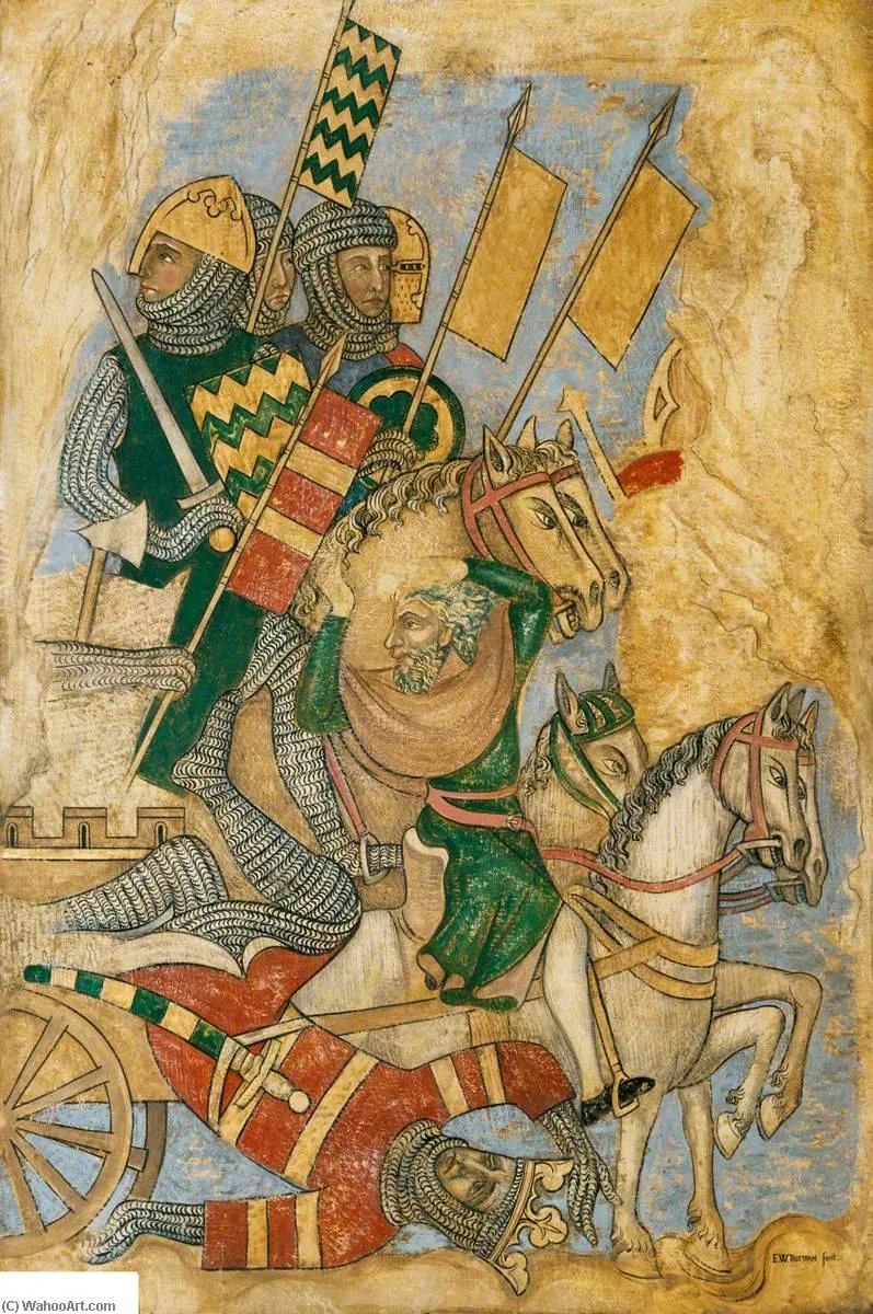 Reconstruction Of Medieval Mural Painting, Story Of Antiochus — Ernest William Tristram