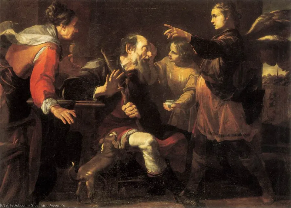 Tobias Healing The Blindness Of His Father — Gioacchino Assereto