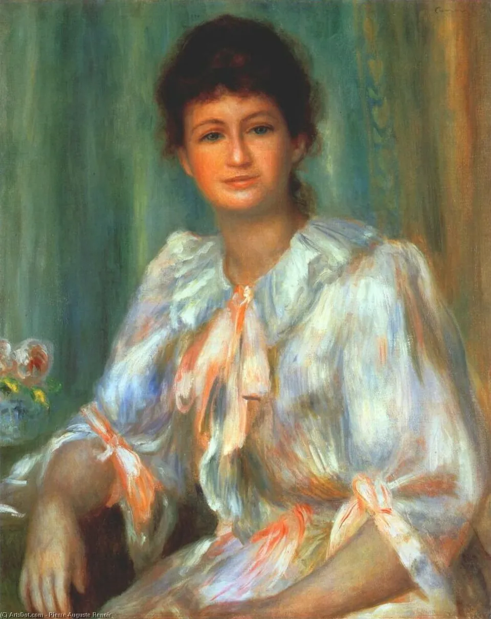 Portrait Of A Young Woman In White — Пьер-огюст Ренуар