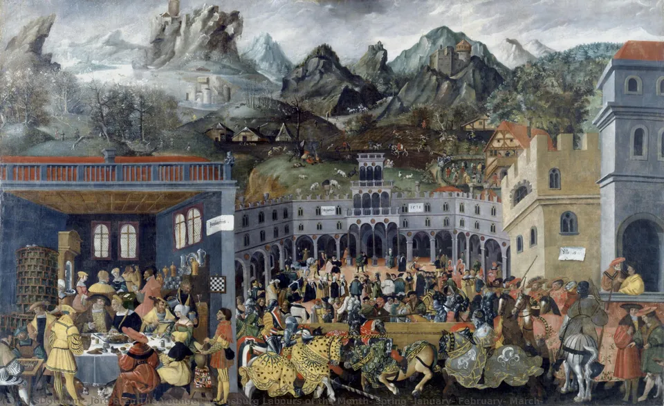 Augsburg Labours Of The Month: Spring (january, February, March) — Jörg Breu The Younger