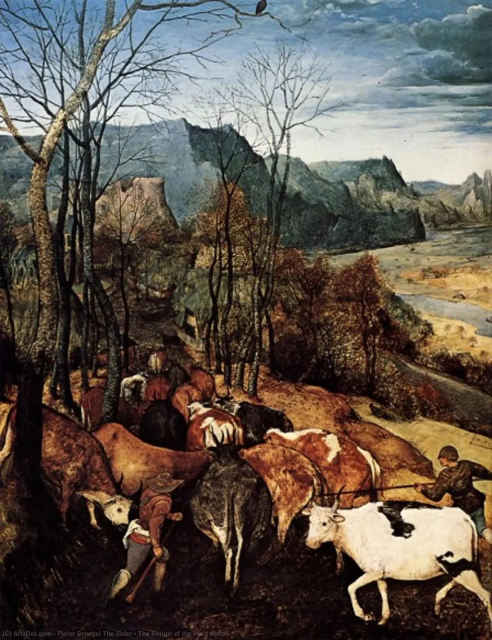 The Return Of The Herd [detail] — Брюгель Старший