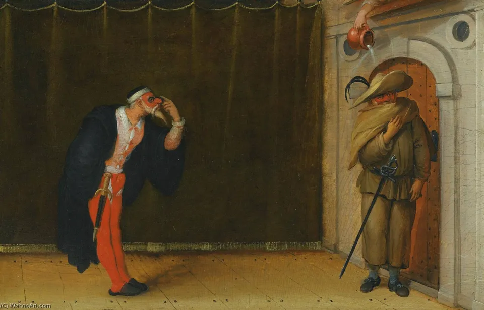 A Commedia Dell'arte Scene Depicting Pantalone And Brighella — Себастиан Вранкс